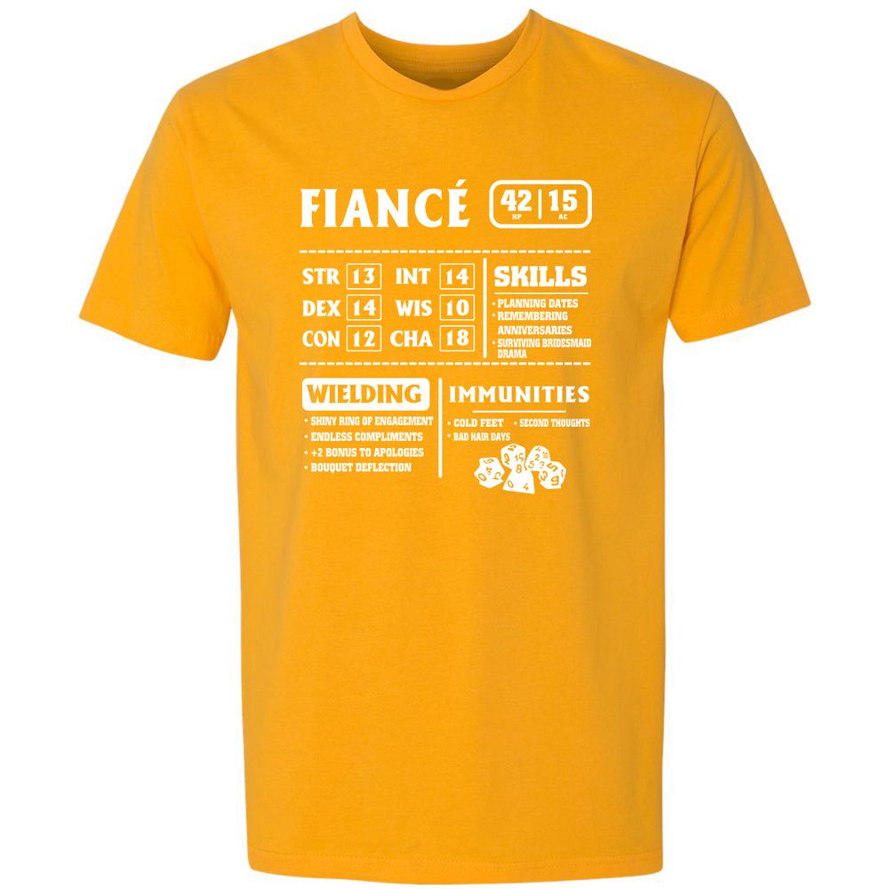 Fiance Stats Premium Unisex T-Shirt - Gold - 12