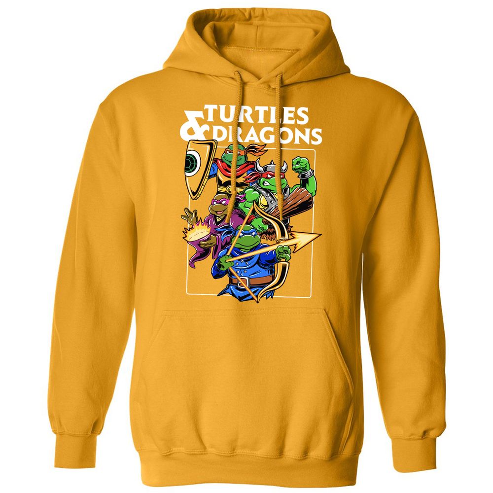 Turtles & Dragons Classic Unisex Hoodie - Gold - 12