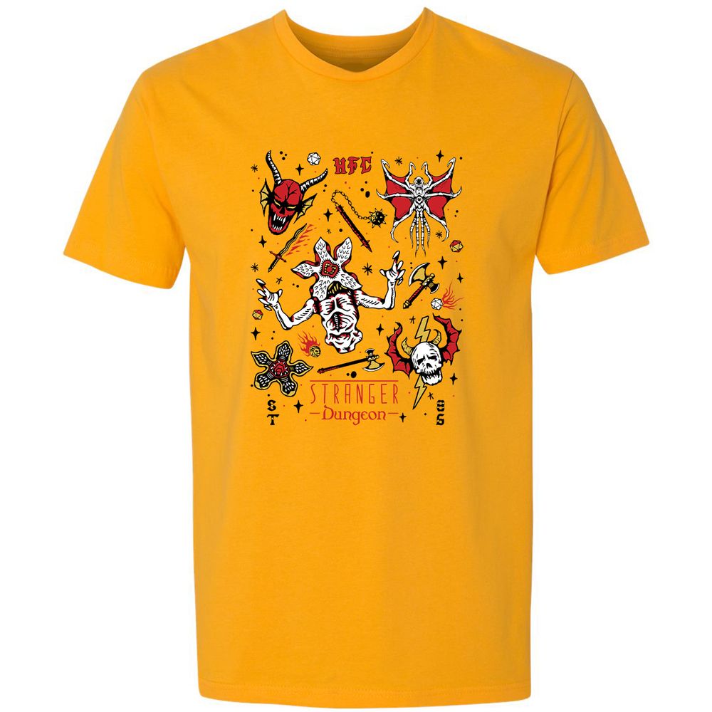 STRANGER DUNGEON Premium Unisex T-Shirt - Gold - 12