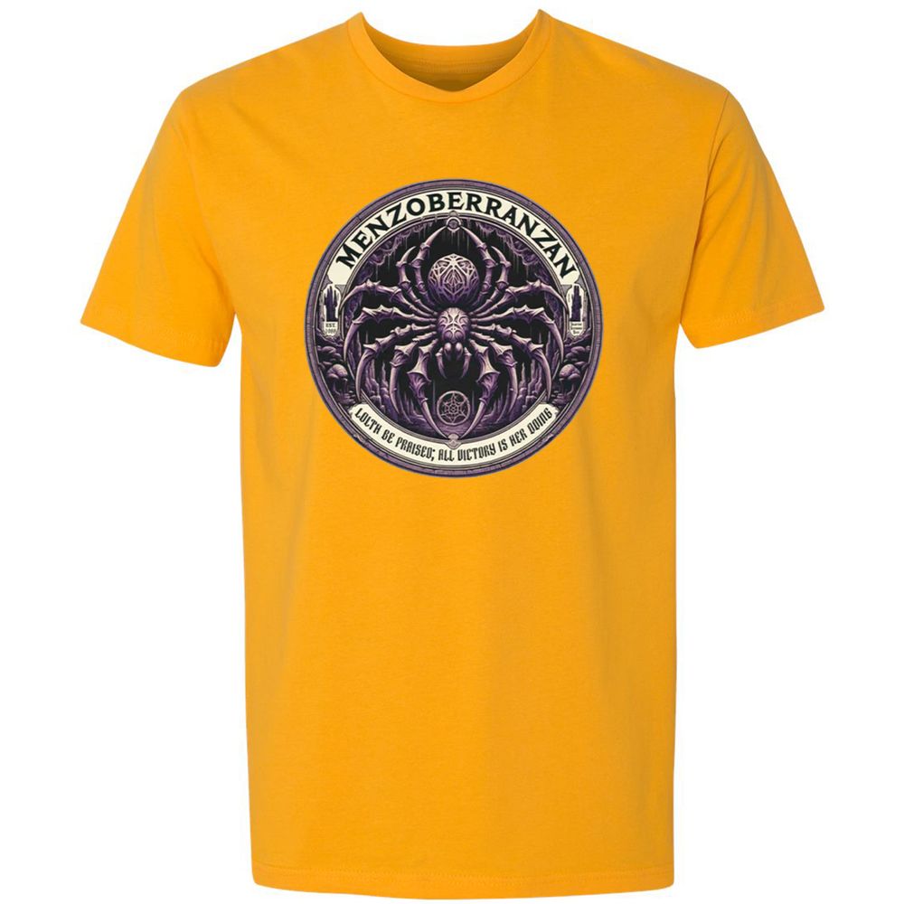 Menzoberranzan Lolth Be Praised Premium Unisex T-Shirt - Gold - 12
