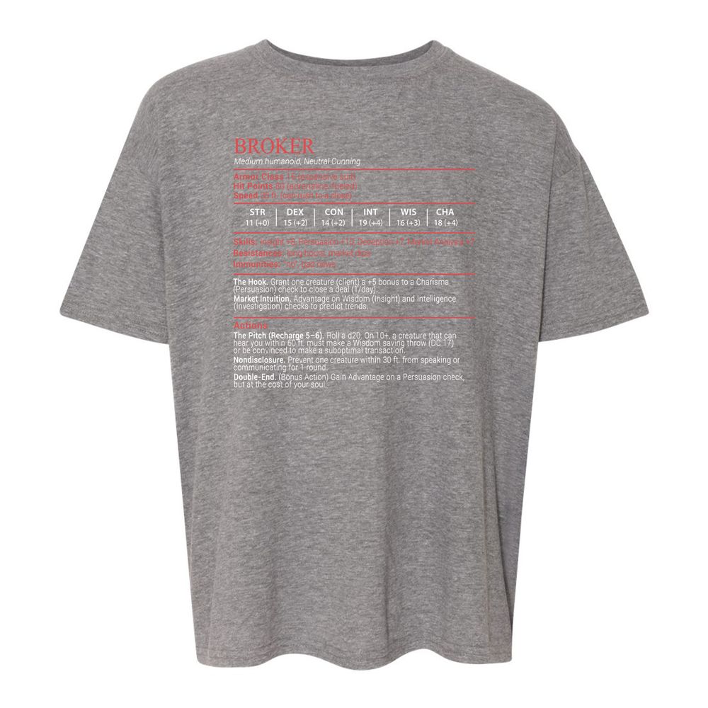 Broker Stats Block - Graphite Heather - 12
