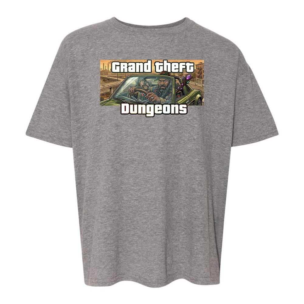 Grand Theft Dungeons Kids T-Shirt - Graphite Heather - 12