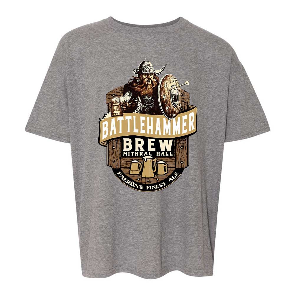 Battlehammer Brew Kids T-Shirt - Graphite Heather - 12