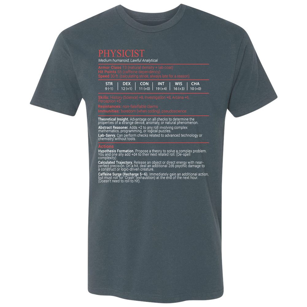 Physicist Stats Block - Indigo - 12