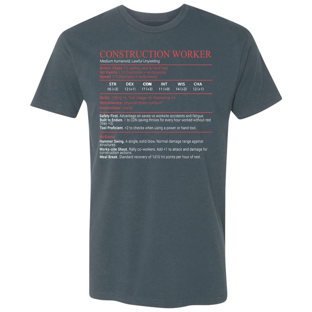Construction Worker Stats Block - Indigo - 12