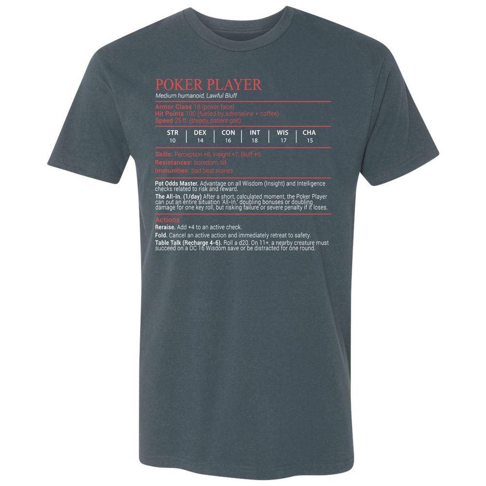 Poker Player Stats Block - Indigo - 12