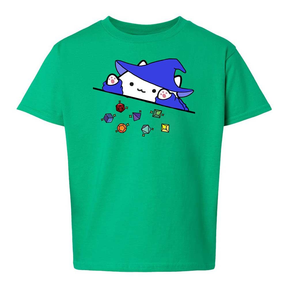Cat Throws Dices Kids T-Shirt - Irish Green - 12