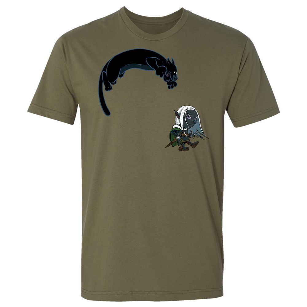 Drizzt and Guenhwyvar Premium Unisex T-Shirt - Military Green - 12