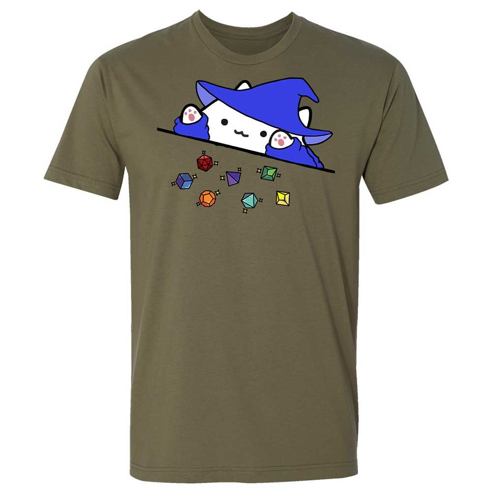 Cat Throws Dices Premium Unisex T-Shirt - Military Green - 12