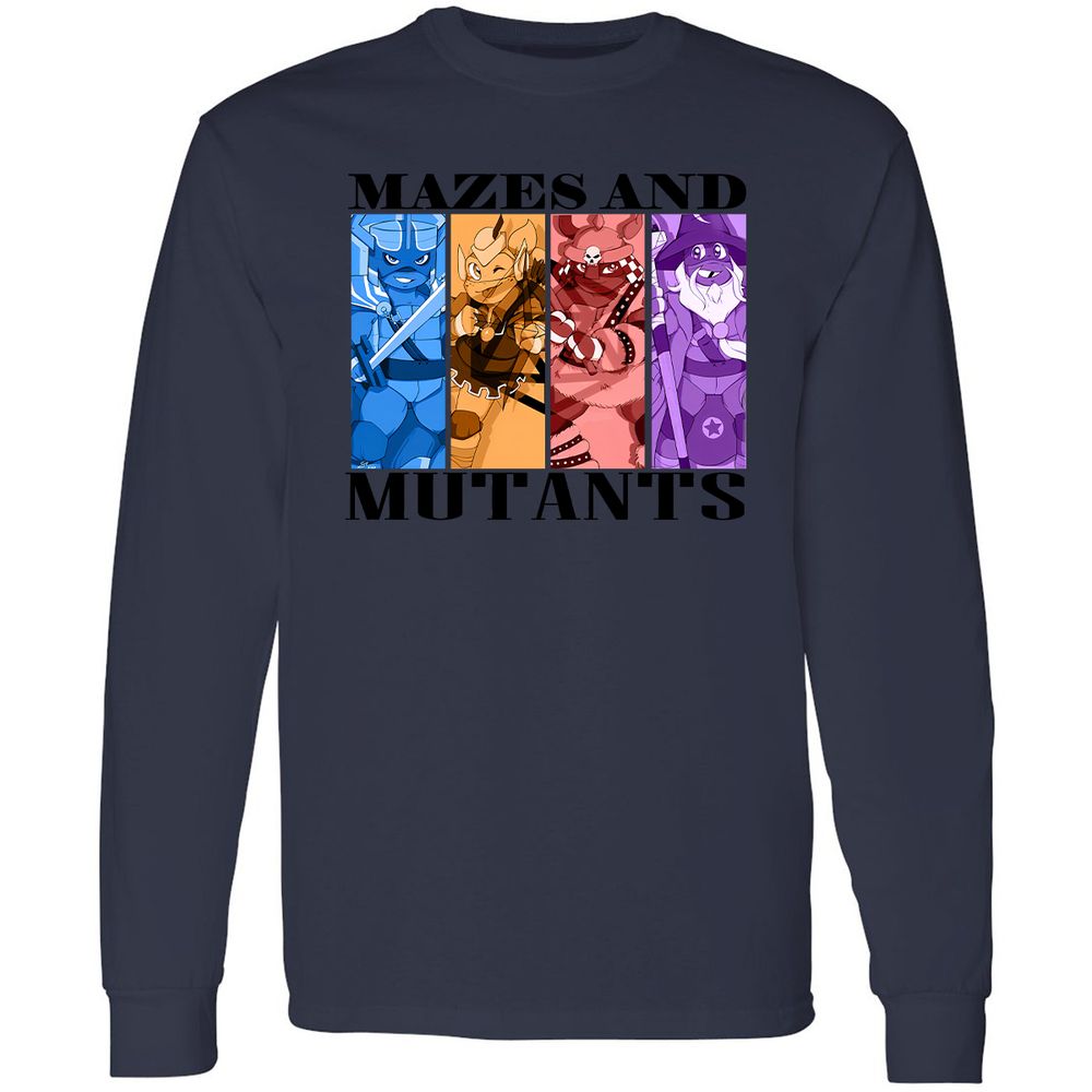 Mazes & Mutants Long Sleeve T-Shirt - Navy - 12