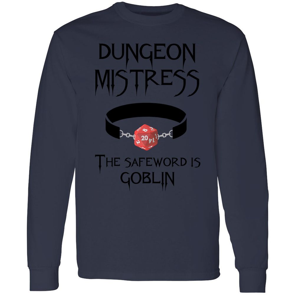 Dungeon Mistress Long Sleeve T-Shirt - Navy - 12
