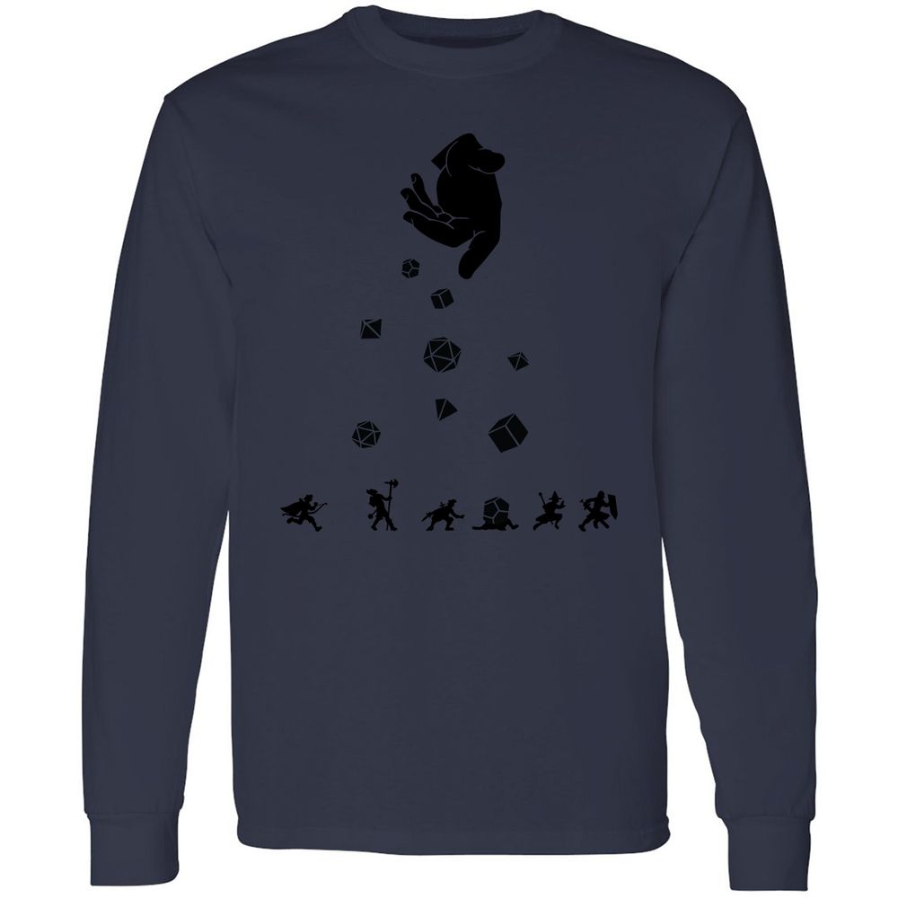 Rocks Fall, Everyone Dice Long Sleeve T-Shirt - Navy - 12
