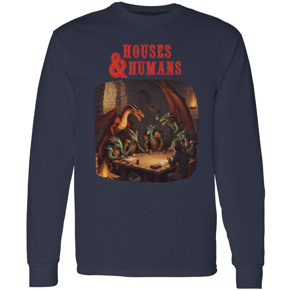 Houses And Humans Long Sleeve T-Shirt - Navy - 12