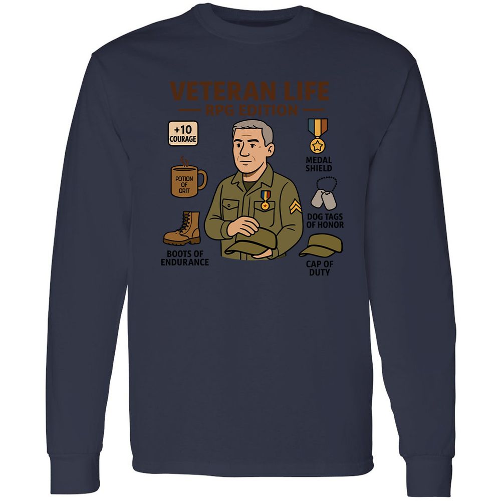 Veteran Life RPG Edition Long Sleeve T-Shirt - Navy - 12