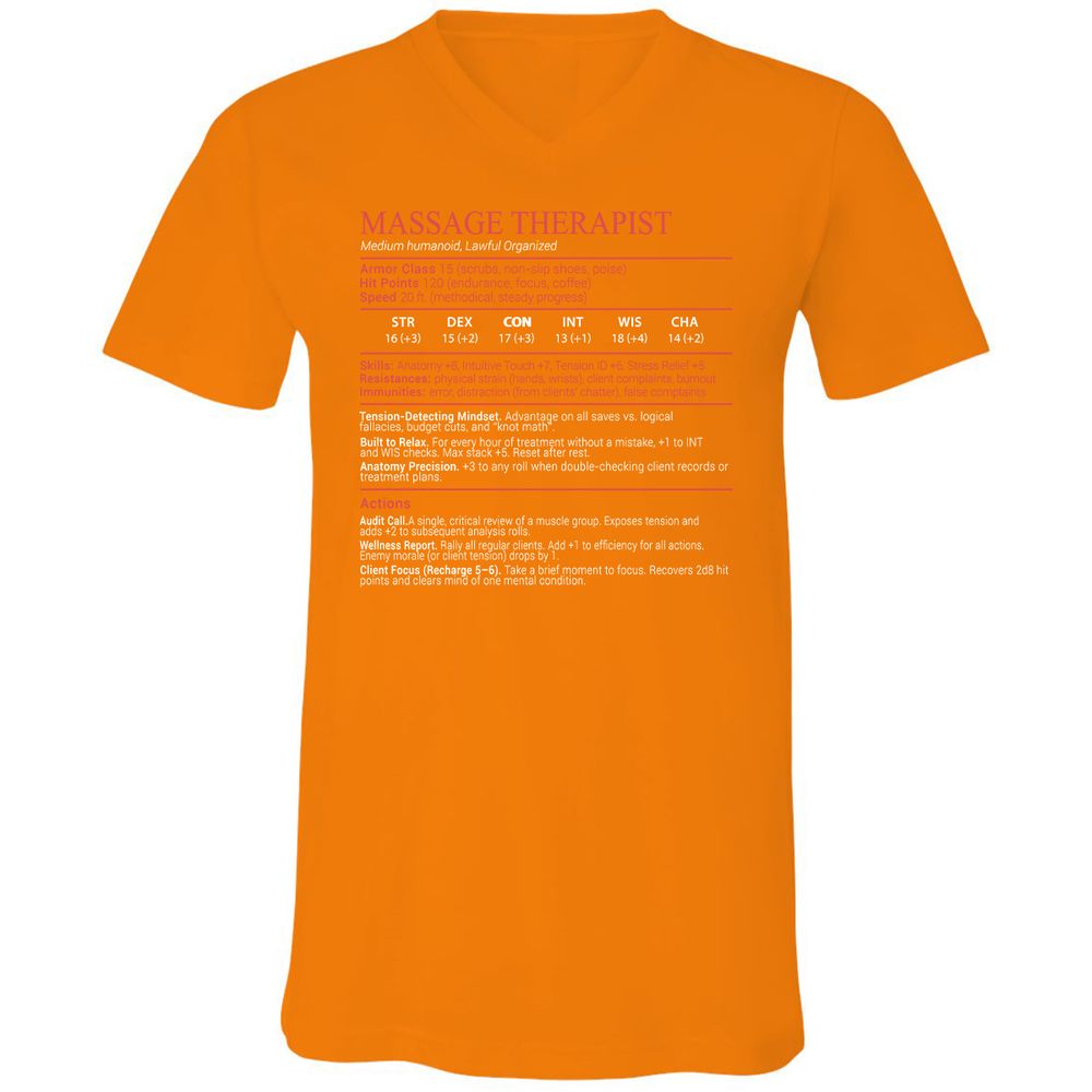 Massage Therapist Stats Block - Orange - 12