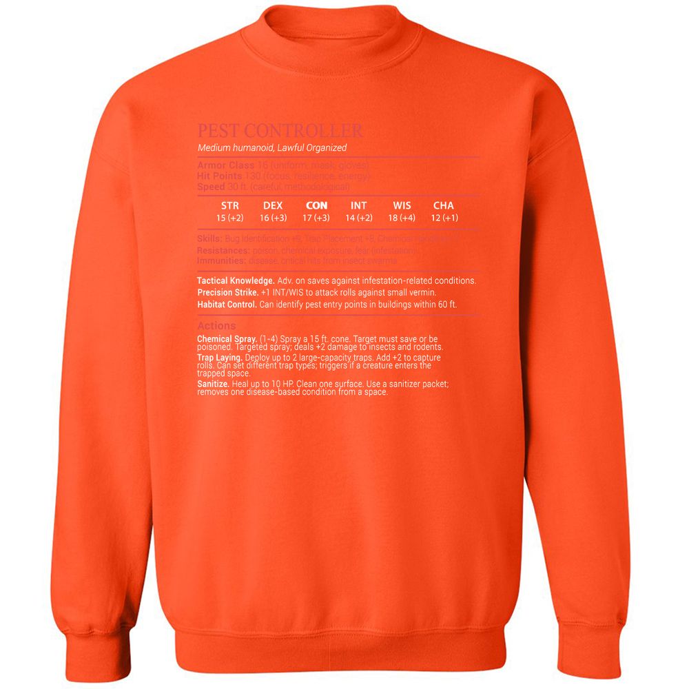 Pest Controller Stats Block - Orange - 12