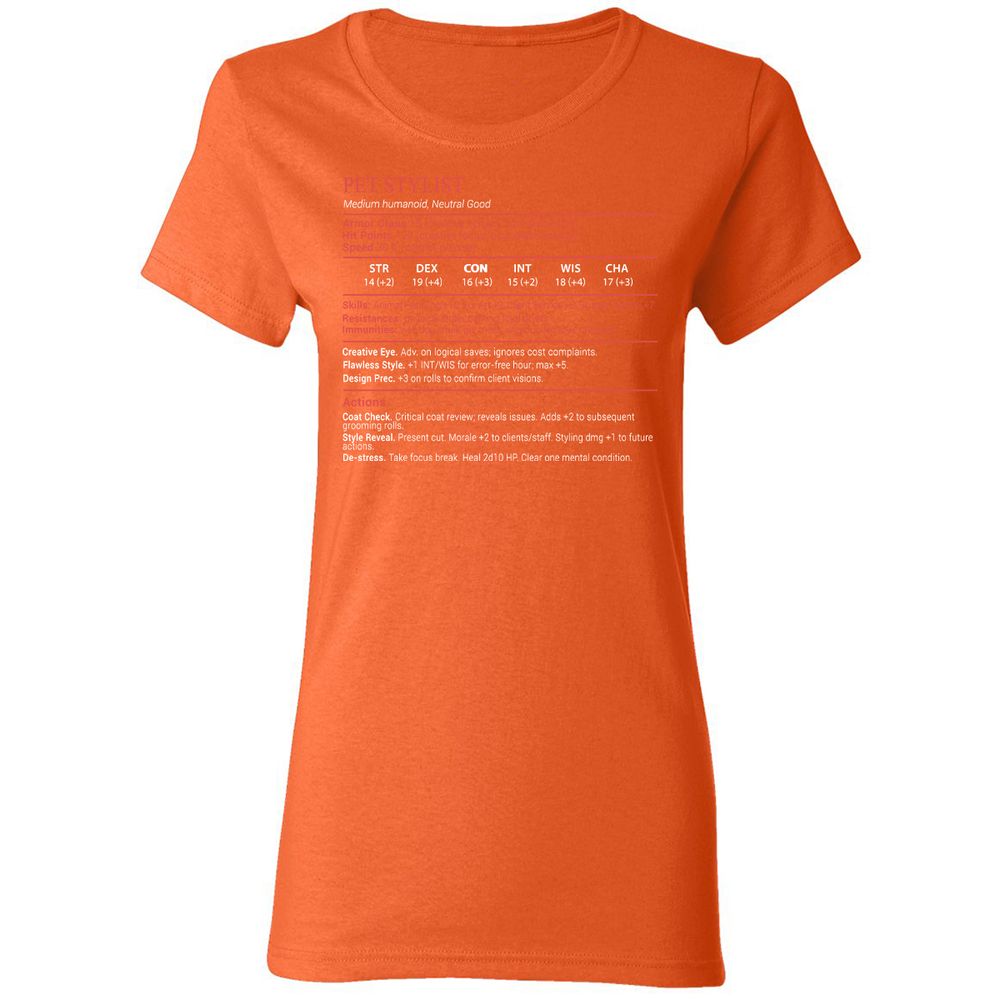 Pet Stylist Stats Block - Orange - 12