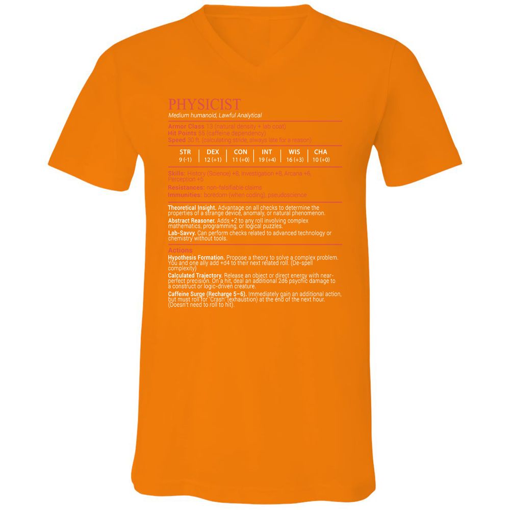 Physicist Stats Block - Orange - 12