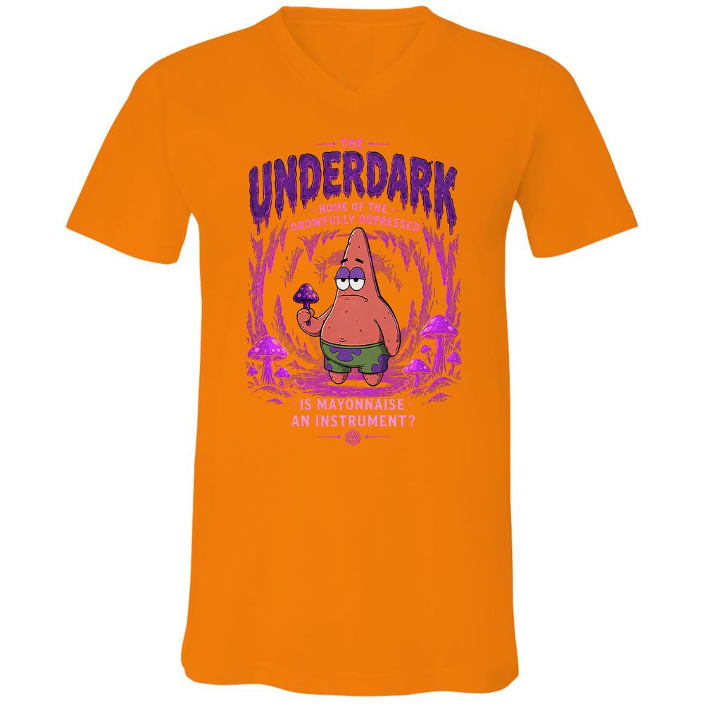 The Underdark Unisex V-Neck T-Shirt - Orange - 12
