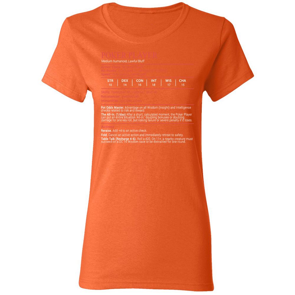 Poker Player Stats Block - Orange - 12