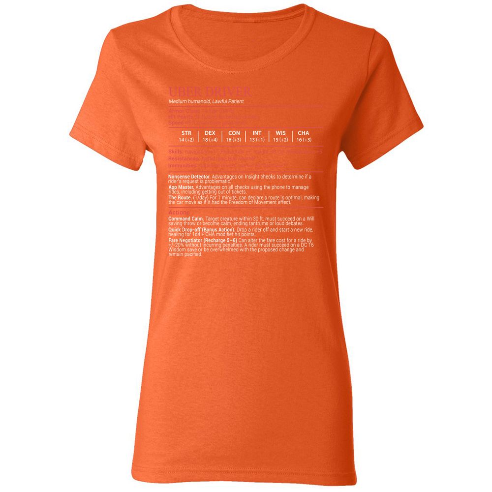 Uber Driver Stats Block Women's T-Shirt - Orange - 12