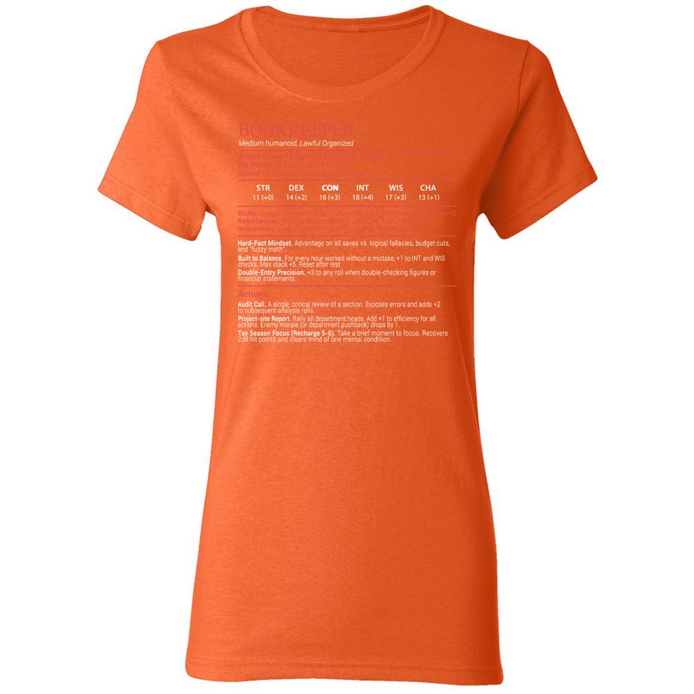 Bookkeepper Stats Block - Orange - 12