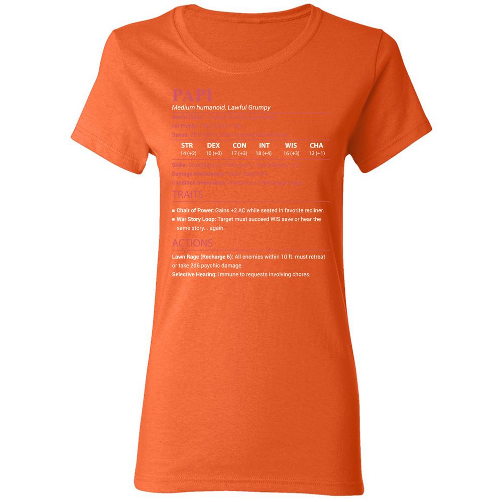 Papi Stats Women's T-Shirt - Orange - 12