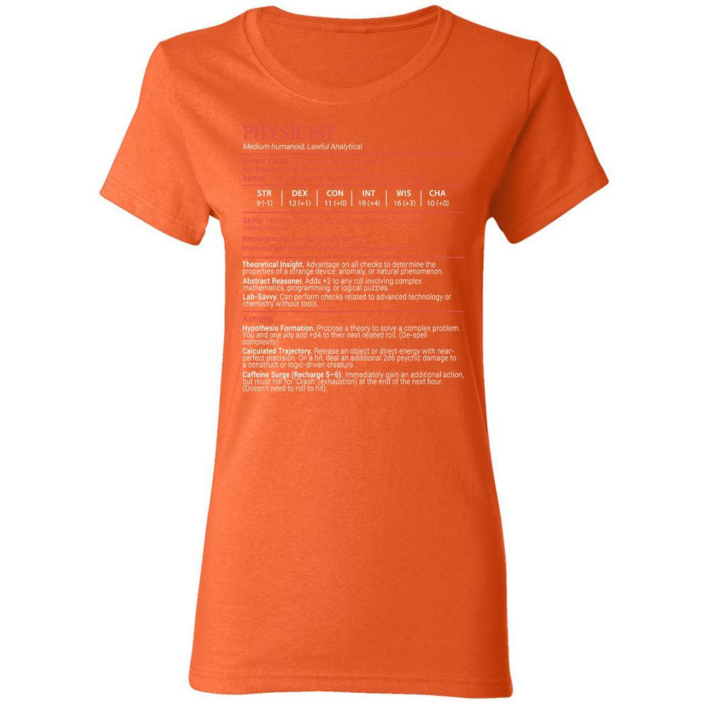 Physicist Stats Block - Orange - 12