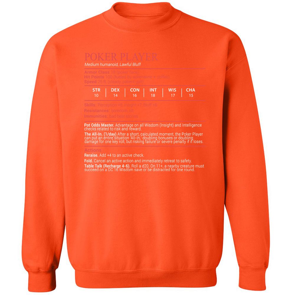 Poker Player Stats Block - Orange - 12