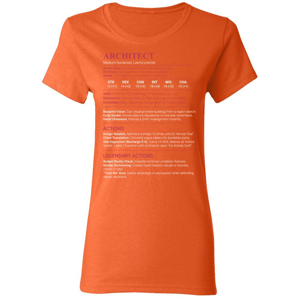 Architect Stats Women's T-Shirt - Orange - 12