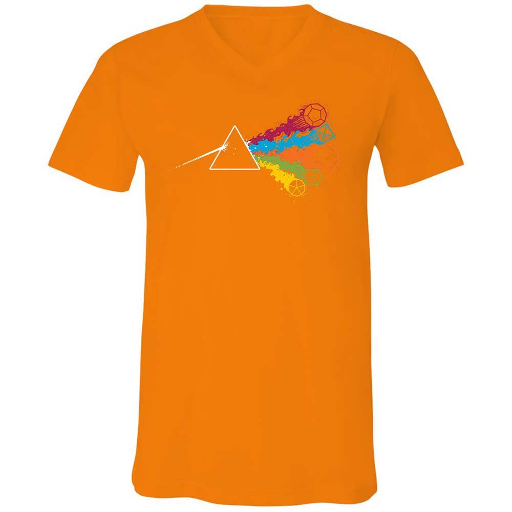 Dark Side Of The Dices Unisex V-Neck T-Shirt - Orange - 12