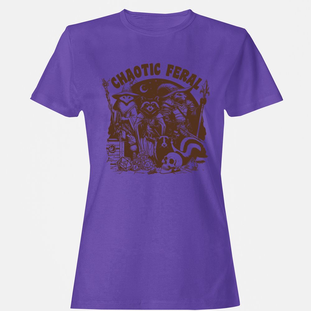 Raccoon Chaotic Feral Women's T-Shirt - Purple - 12