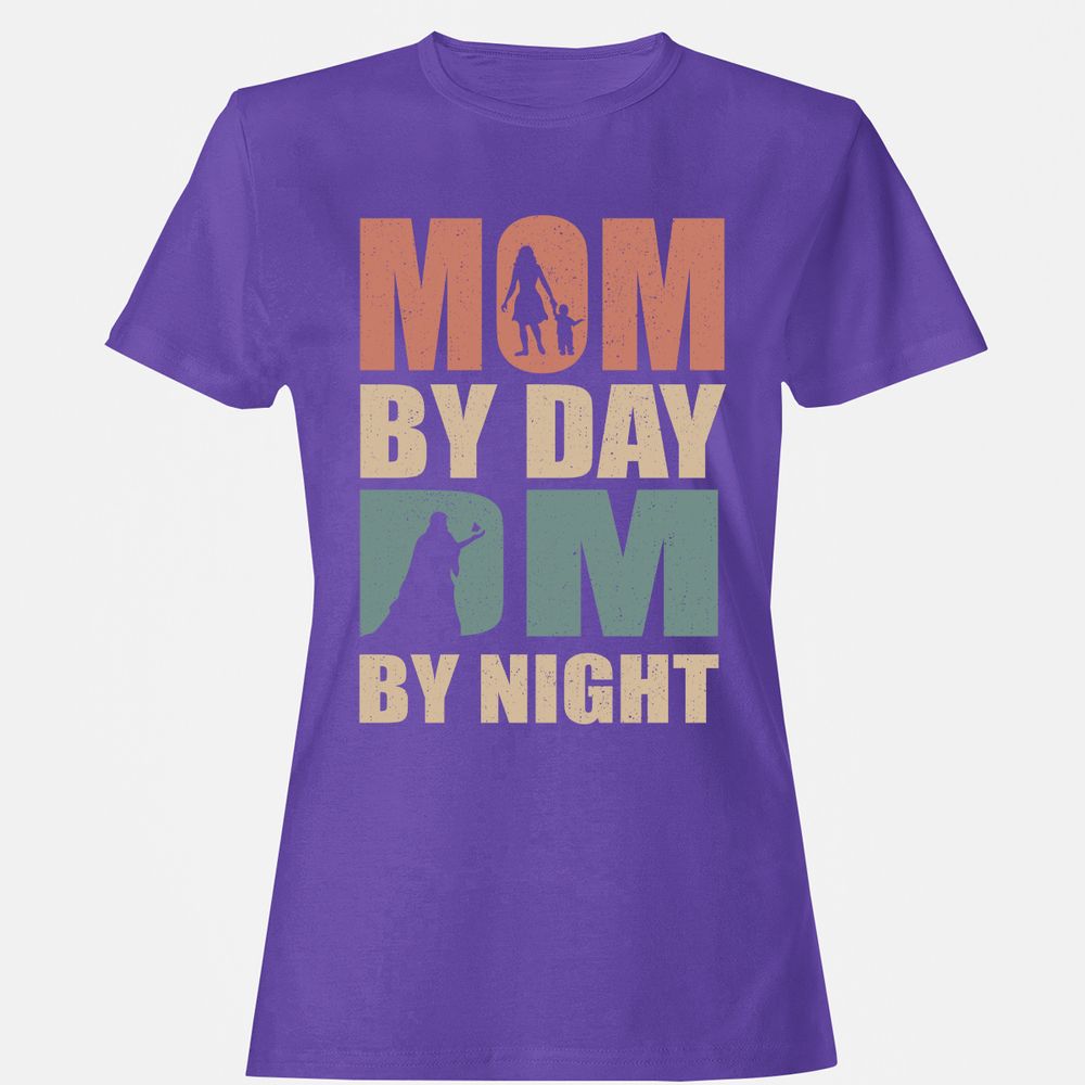 Mom By Day DM By Night Women's T-Shirt - Purple - 12