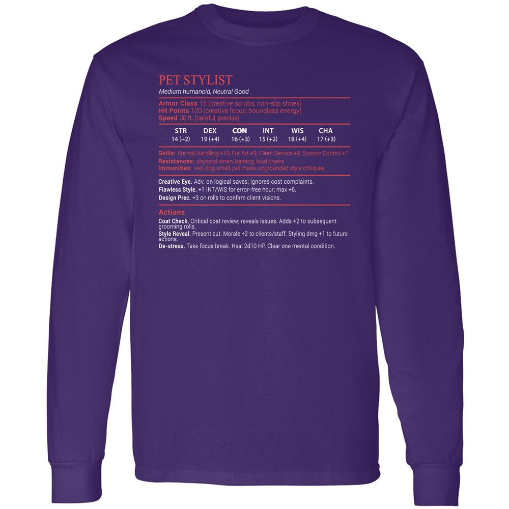 Pet Stylist Stats Block - Purple - 12