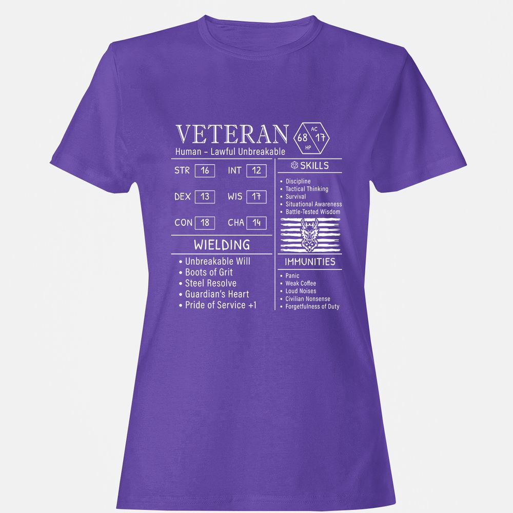2710 veteran stats new Women's T-Shirt - Purple - 12