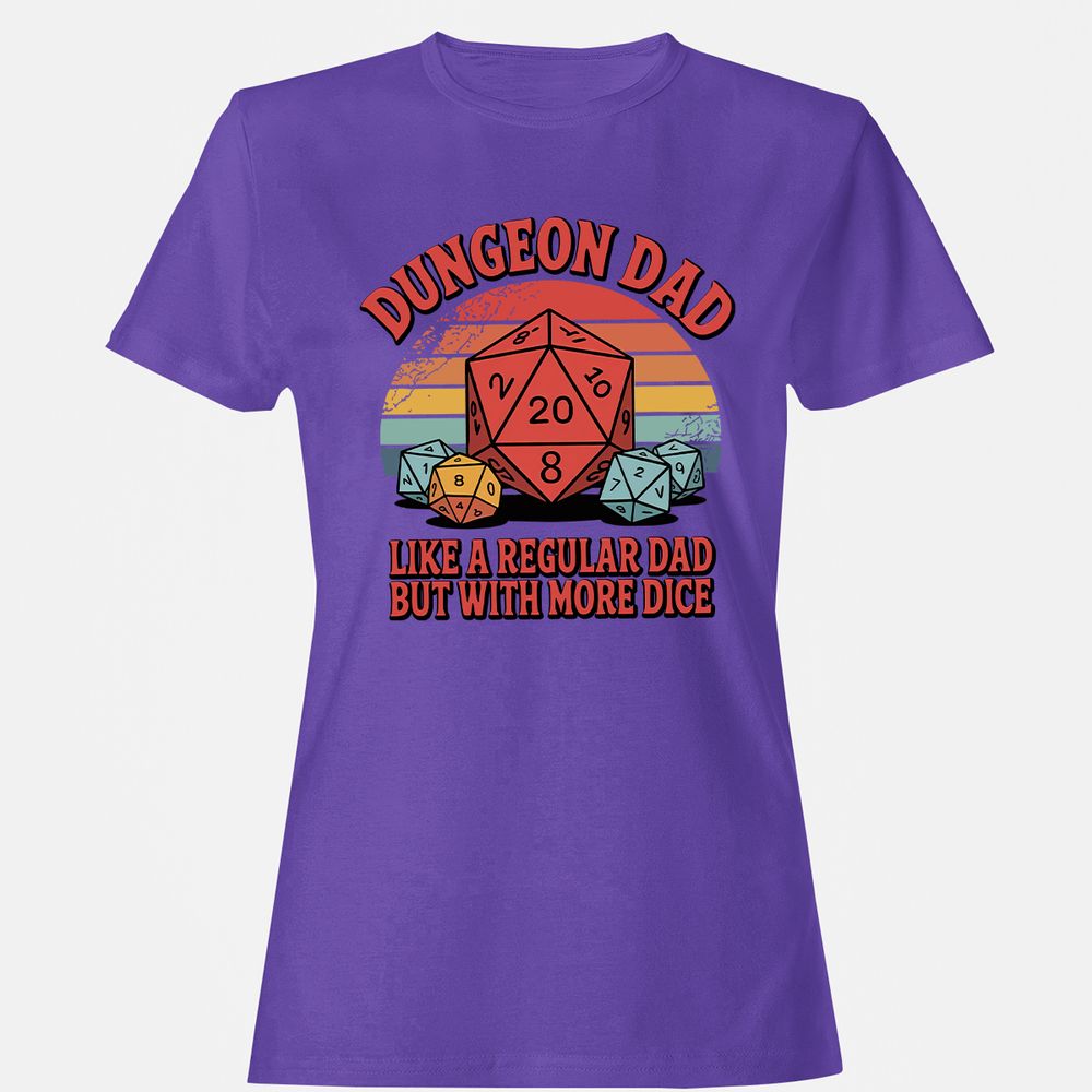 Dungeon Dad With More Dice Women's T-Shirt - Purple - 12