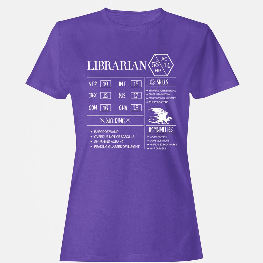 Librarian New Women's T-Shirt - Purple - 12