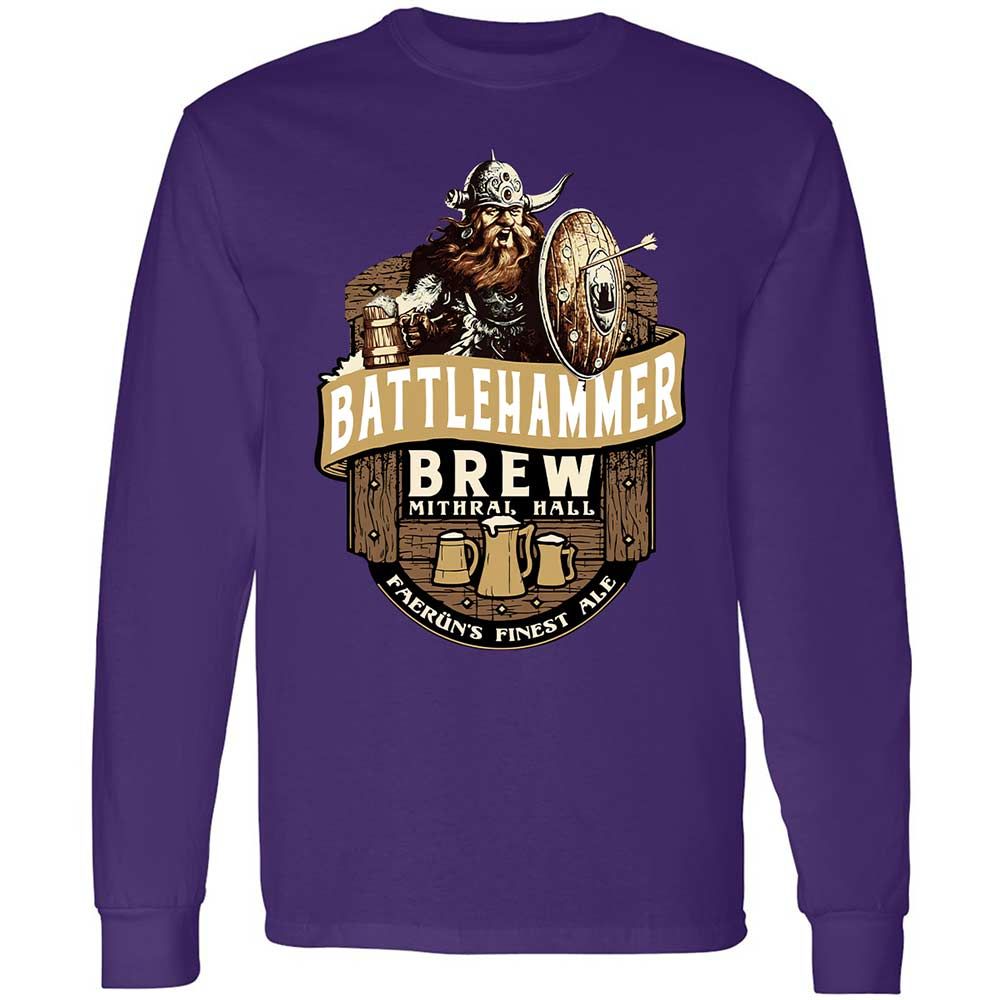 Battlehammer Brew Long Sleeve T-Shirt - Purple - 12