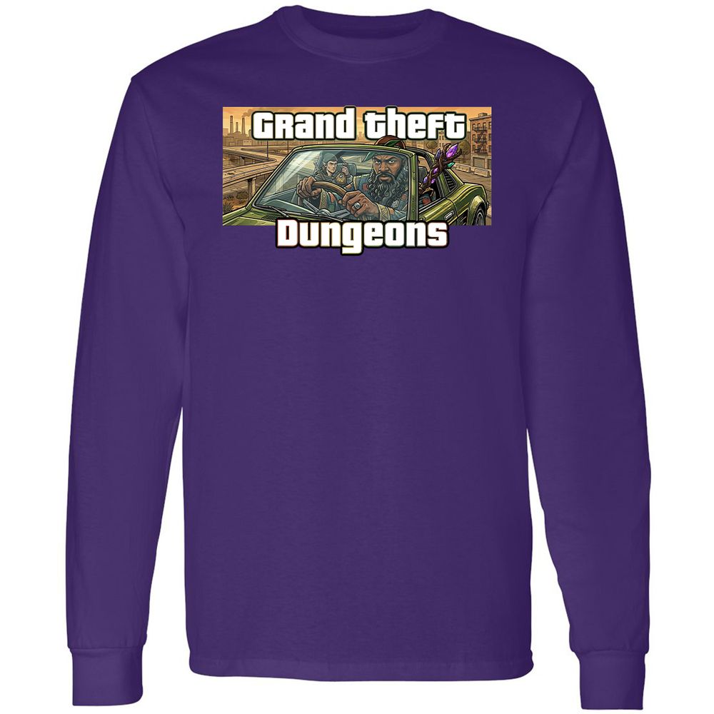 Grand Theft Dungeons Long Sleeve T-Shirt - Purple - 12
