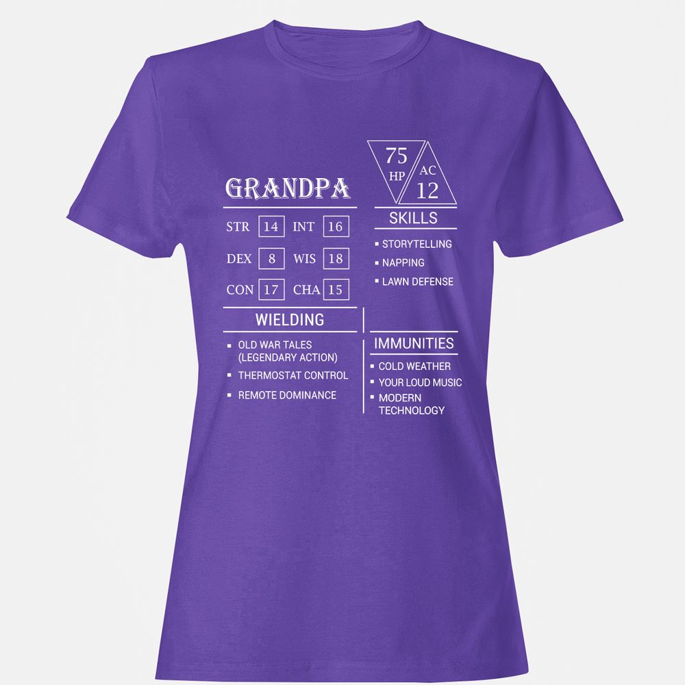 Grandpa Stats Women's T-Shirt - Purple - 12