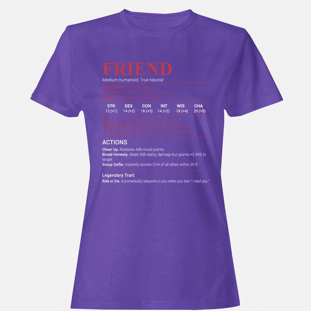 Friend Stats Women's T-Shirt - Purple - 12