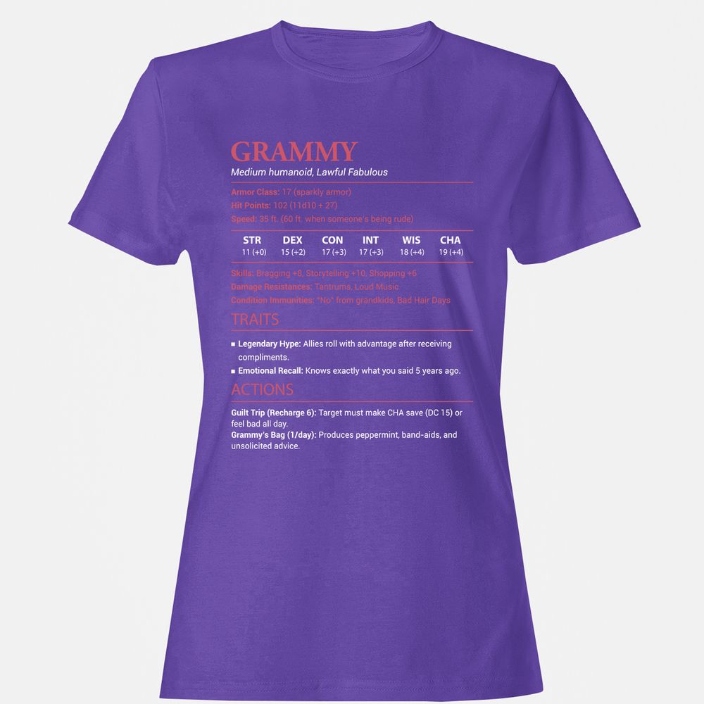 Grammy Stats Women's T-Shirt - Purple - 12