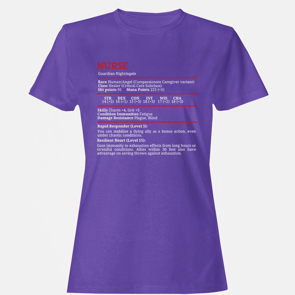 Nurse Stats Women's T-Shirt - Purple - 12
