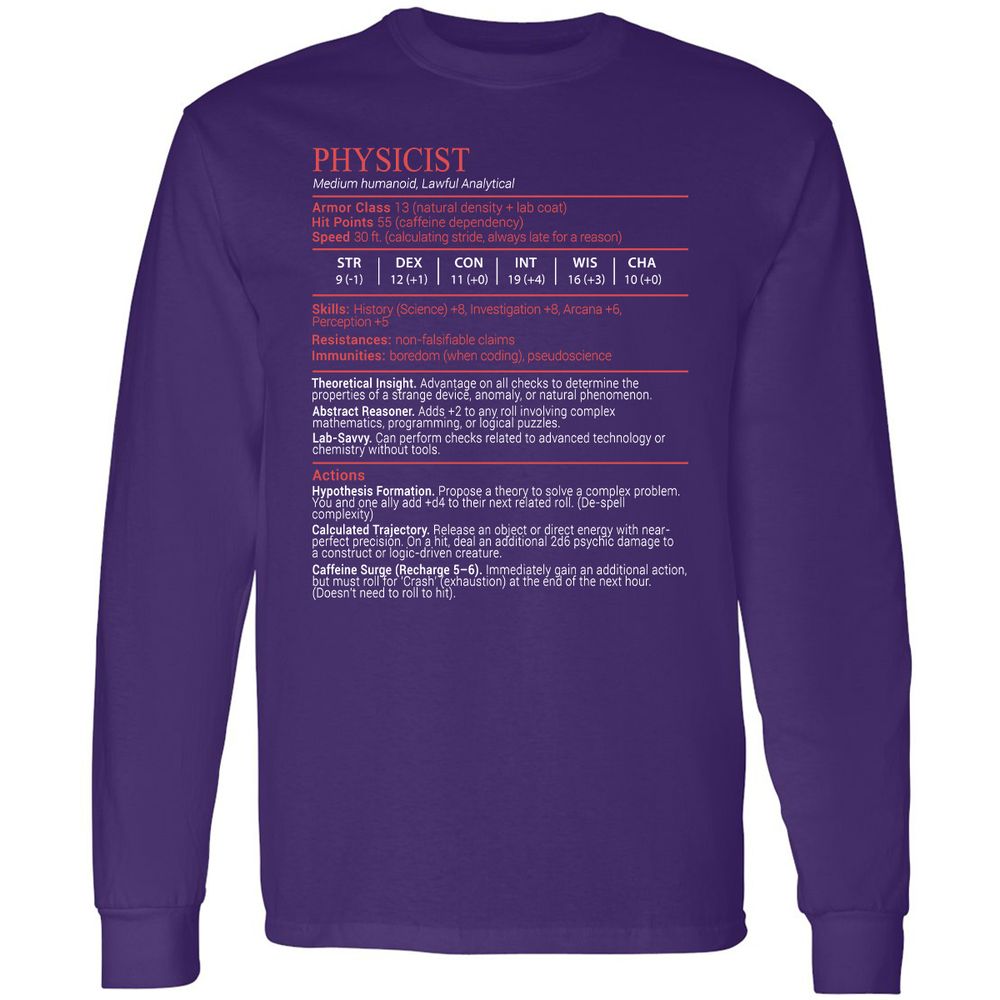 Physicist Stats Block - Purple - 12