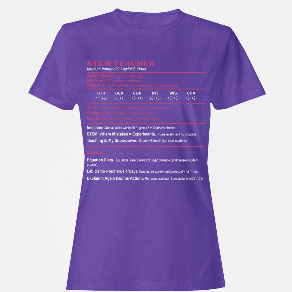 STEM TEACHER Women's T-Shirt - Purple - 12