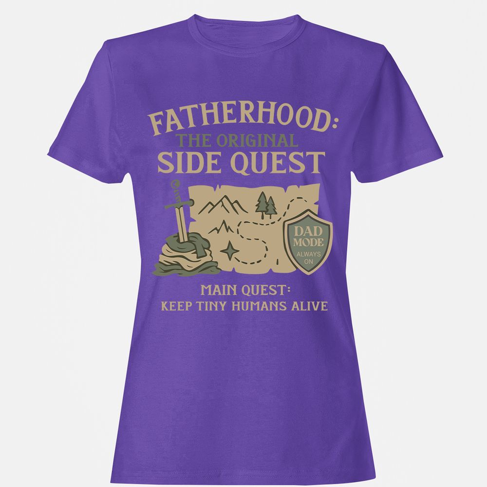Fatherhood The Original Side Quest Women's T-Shirt - Purple - 12