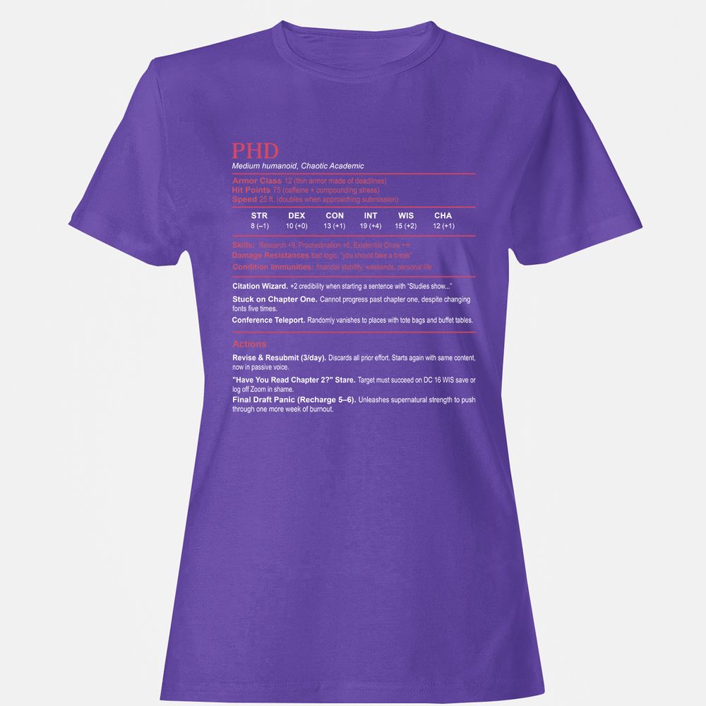 PhD Stats Women's T-Shirt - Purple - 12
