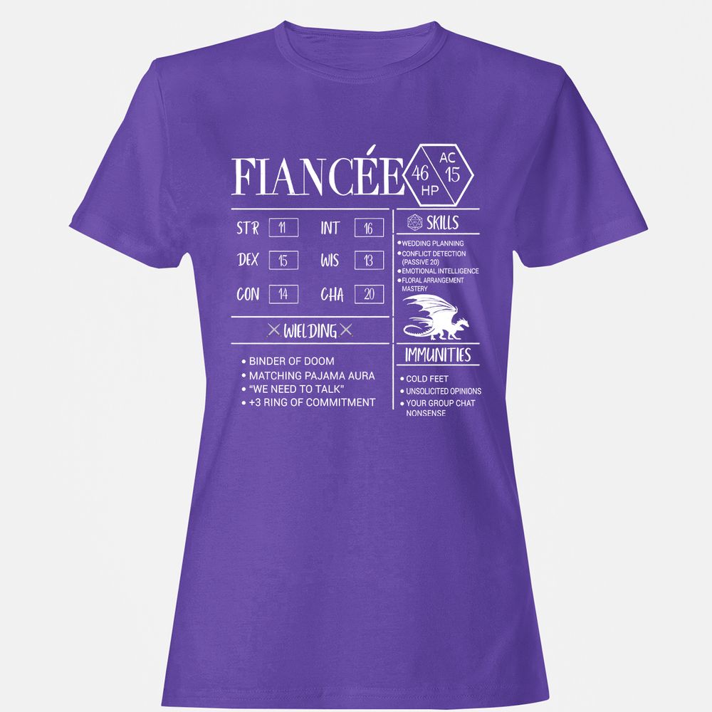 Fiancee Stats Women's T-Shirt - Purple - 12