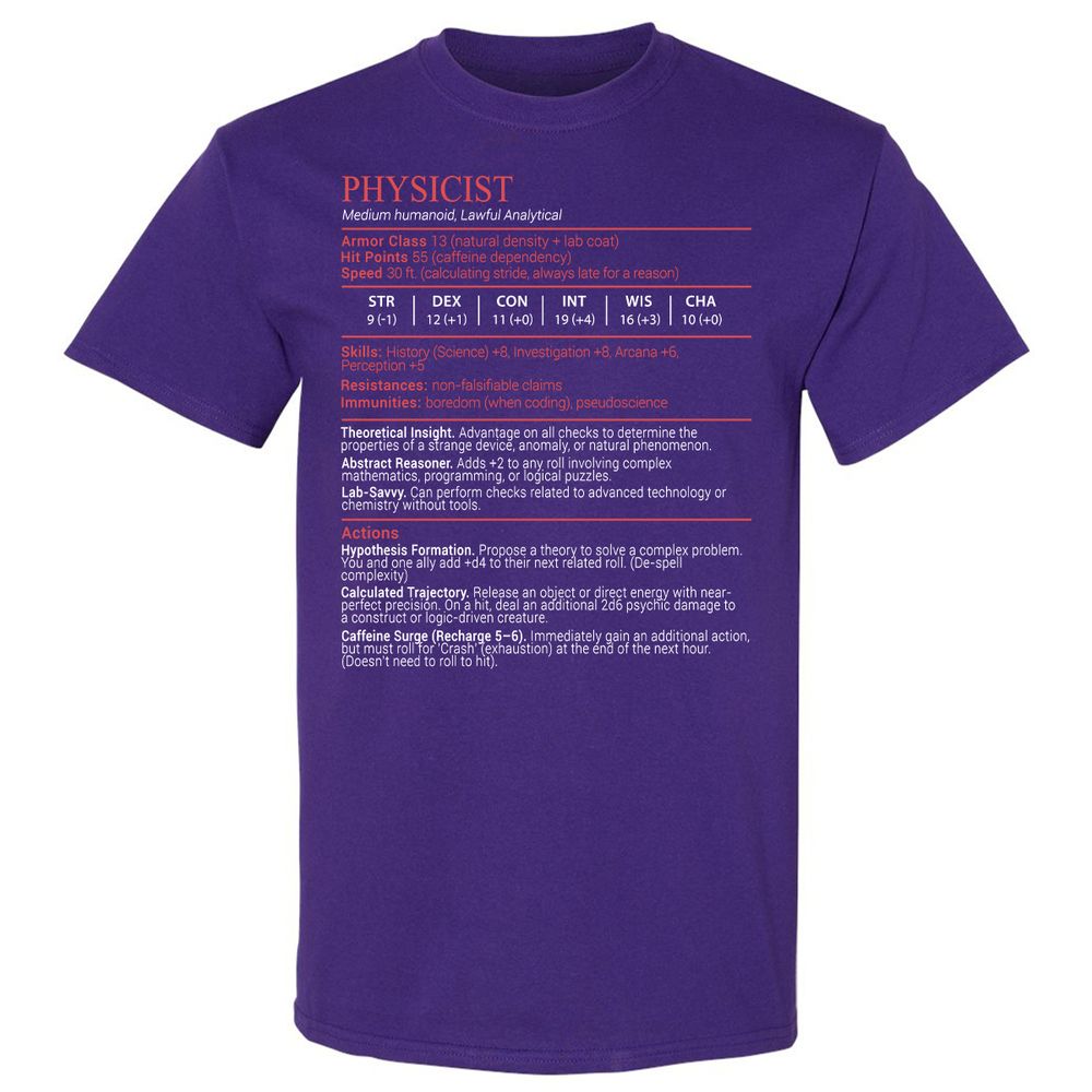 Physicist Stats Block - Purple - 12
