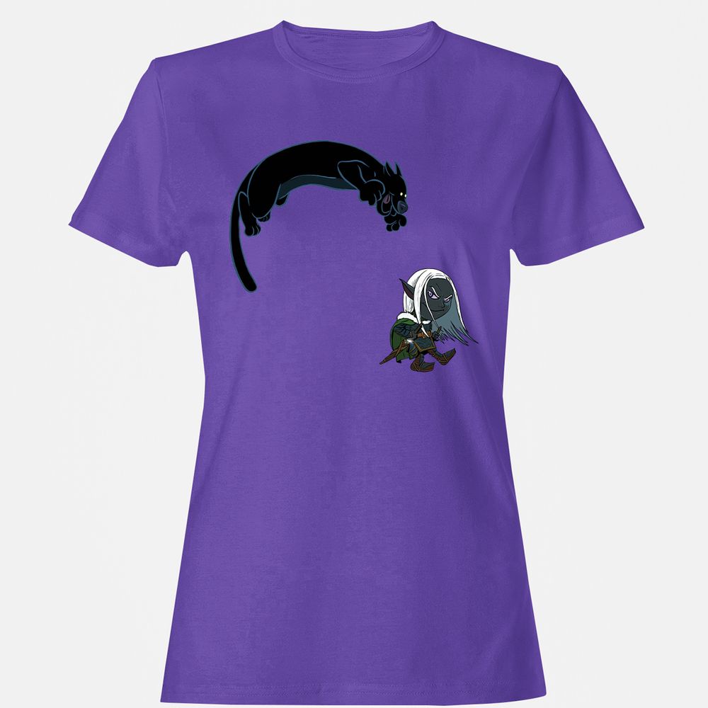 Drizzt And Guenhwyvar Women's T-Shirt - Purple - 12